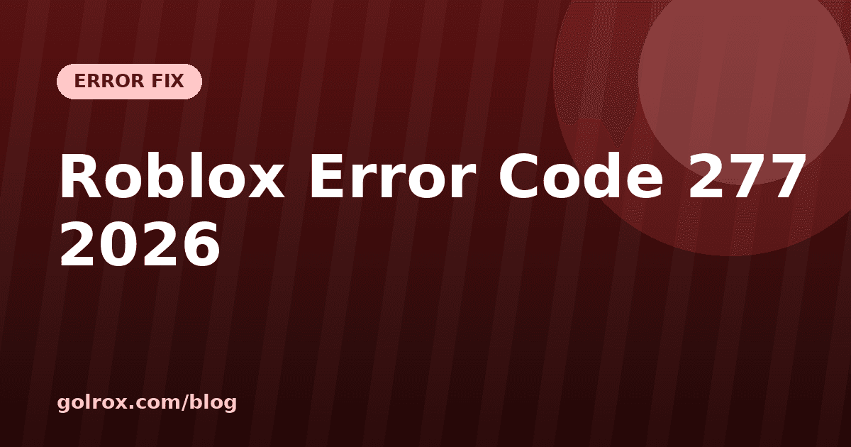 Roblox Error Code 277 2026: Cara Atasi Disconnect